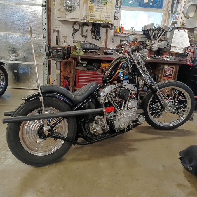 Cobra 2-Up Seat - Black Leather - Diamond - for Harley OEM Factory Rigid Frames