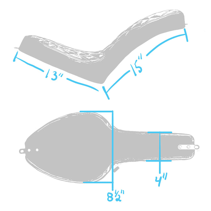 Cobra 2-Up Seat - Black Leather - Horizontal Pleat - for Harley OEM Factory Rigid Frames