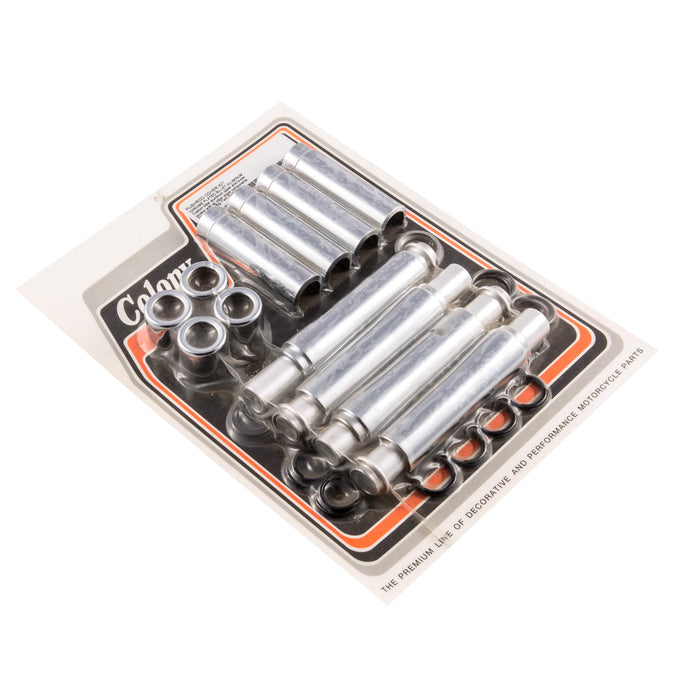 #2454-36 Pushrod Cover Complete Kit Billet Alloy 1984-Up Harley-Davidson Big Twin Evo - Chrome Plated