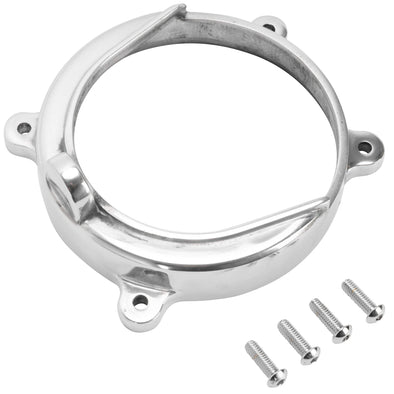 Cast Alternator Shroud Cover for Open Belt Drives fits 1970-2006 Harley-Davidson Big Twins - Polished