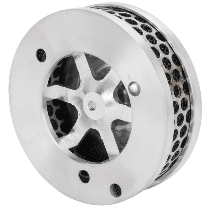 Swirl 4" Air Cleaner S&S Super E/G Carburetor - Brushed Aluminum