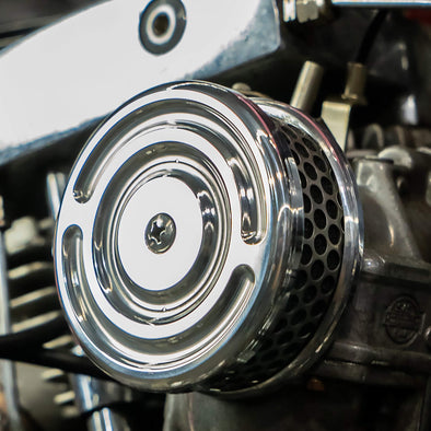 Swirl 4" Air Cleaner S&S Super E/G Carburetor - Brushed Aluminum