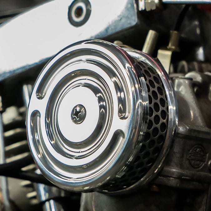 Swirl 4" Air Cleaner S&S Super E/G Carburetor - Brushed Aluminum