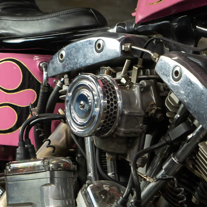 Swirl 4" Air Cleaner S&S Super E/G Carburetor - Brushed Aluminum