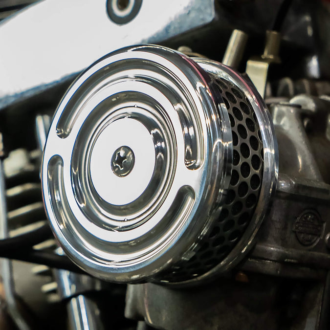 Swirl 4" Air Cleaner CV Carburetor - Brushed Aluminum