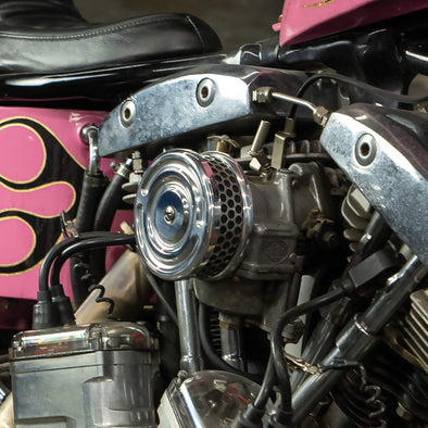 Swirl 4" Air Cleaner CV Carburetor - Brushed Aluminum