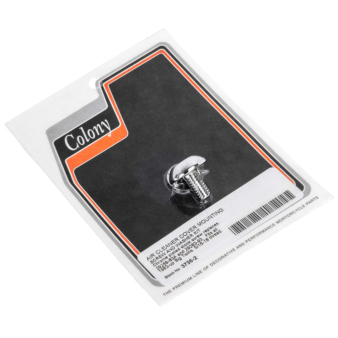 #3736-2 Air Cleaner Cover Mounting Screw Kit 1983-Up Harley-Davidson Big Twins - Chrome