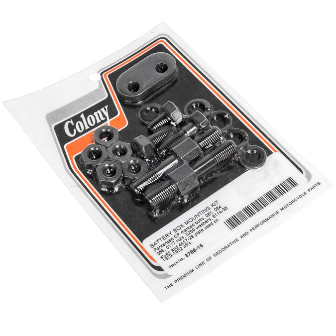 #3786-16 Battery Box Mounting Kit CP Bolts 1929-1952 Harley-Davidson 45s - Parkerized