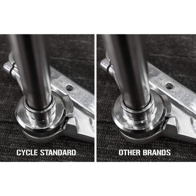 Chrome Fork Neck Cup Kit with Fork Stops for Harley-Davidson Big Twins