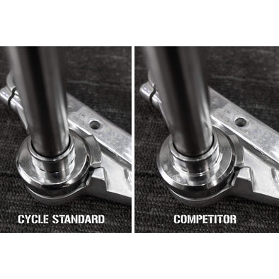 Chrome Fork Neck Cup Kit with Fork Stops for Harley-Davidson Big Twins