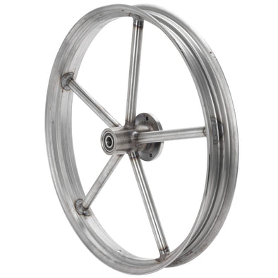 Round Spoke Invader 21 x 2.15 Narrow Flange Front Wheel - Raw Steel