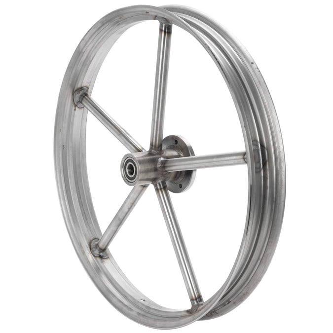 Round Spoke Invader 21 x 2.15 Narrow Flange Front Wheel - Raw Steel