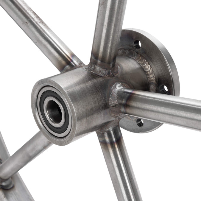 Round Spoke Invader 21 x 2.15 Narrow Flange Front Wheel - Raw Steel