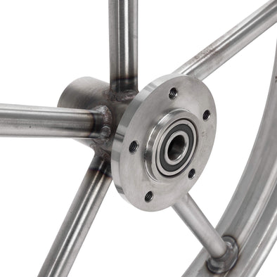 Round Spoke Invader 21 x 2.15 Narrow Flange Front Wheel - Raw Steel