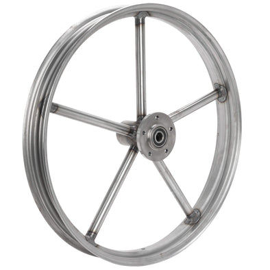 Round Spoke Invader 21 x 2.15 Narrow Flange Front Wheel - Raw Steel