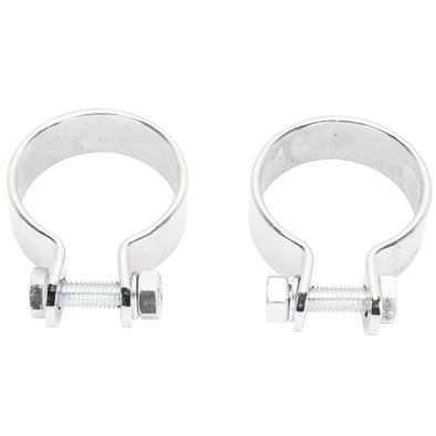 Universal 1.75" Exhaust Muffler Clamp Set - Chrome