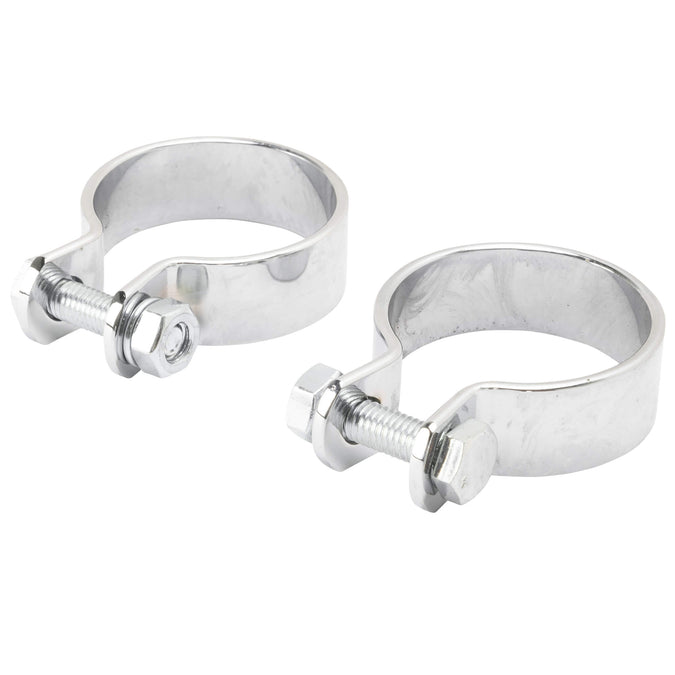 Universal 1.75" Exhaust Muffler Clamp Set - Chrome