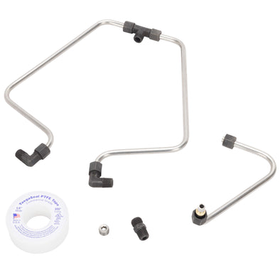 Shovelhead Rocker Box Split Oil Lines - Stainless & Black