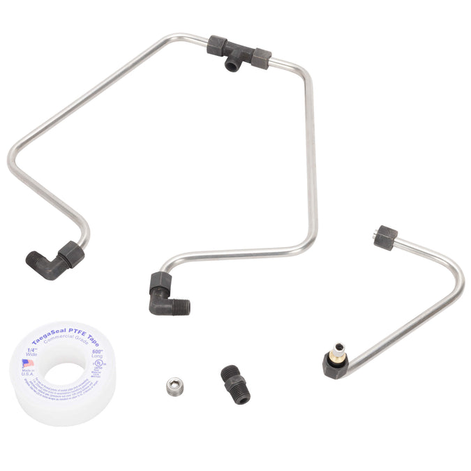 Shovelhead Rocker Box Split Oil Lines - Stainless & Black