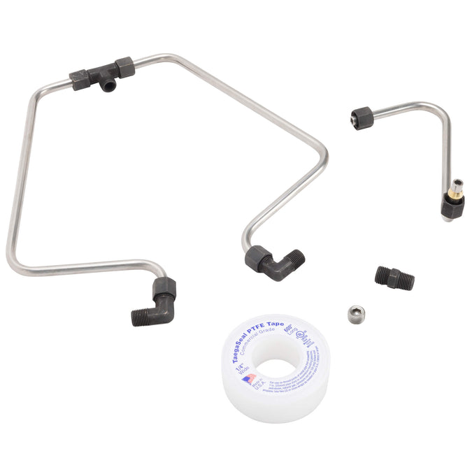 Shovelhead Rocker Box Split Oil Lines - Stainless & Black