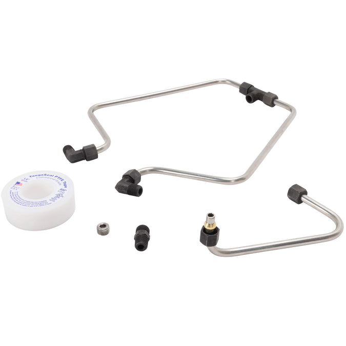 Shovelhead Rocker Box Split Oil Lines - Stainless & Black