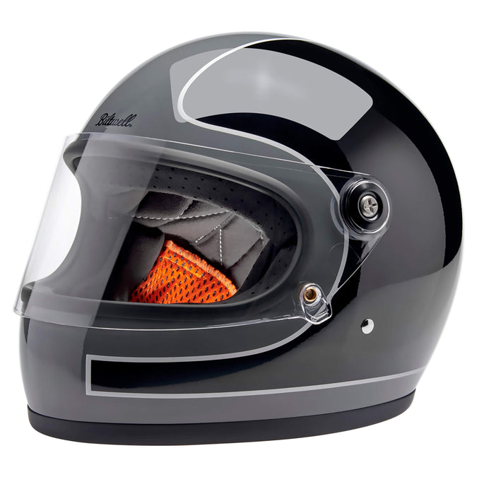 Gringo S DOT/ECE R22.06 Approved Full Face Helmet - Gloss Strom Grey/Black Tracker