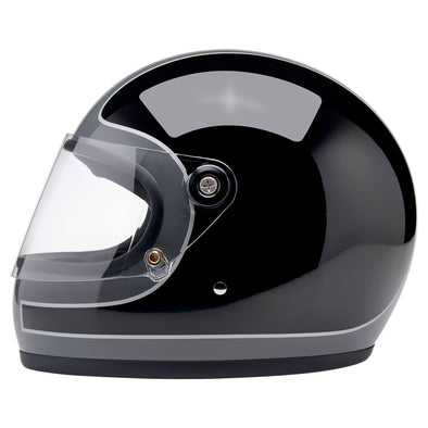 Gringo S DOT/ECE R22.06 Approved Full Face Helmet - Gloss Strom Grey/Black Tracker
