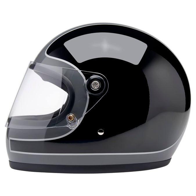 Gringo S DOT/ECE R22.06 Approved Full Face Helmet - Gloss Strom Grey/Black Tracker