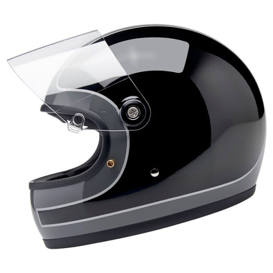 Gringo S DOT/ECE R22.06 Approved Full Face Helmet - Gloss Strom Grey/Black Tracker