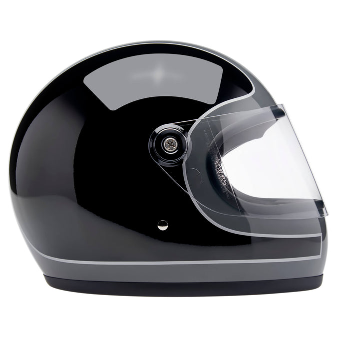 Gringo S DOT/ECE R22.06 Approved Full Face Helmet - Gloss Strom Grey/Black Tracker
