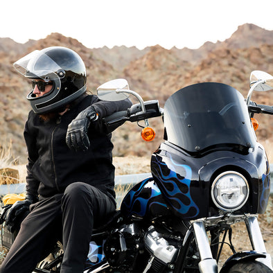 Gringo S DOT/ECE R22.06 Approved Full Face Helmet - Gloss Strom Grey/Black Tracker