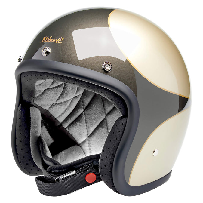 Bonanza Helmet DOT Approved Helmet - Metallic Charcoal/Champagne Scallop