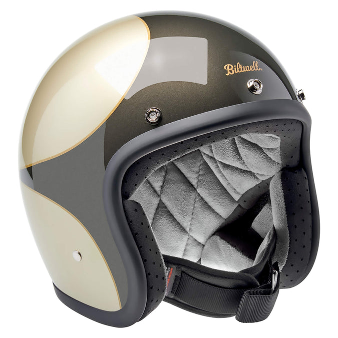 Bonanza Helmet DOT Approved Helmet - Metallic Charcoal/Champagne Scallop