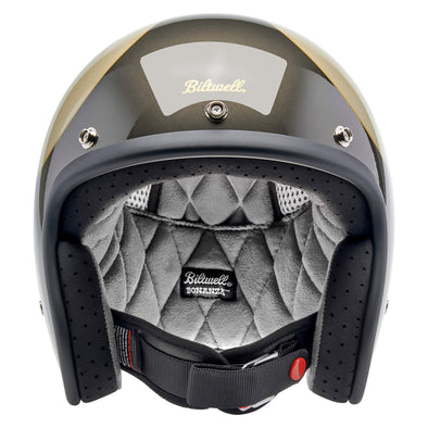 Bonanza Helmet DOT Approved Helmet - Metallic Charcoal/Champagne Scallop