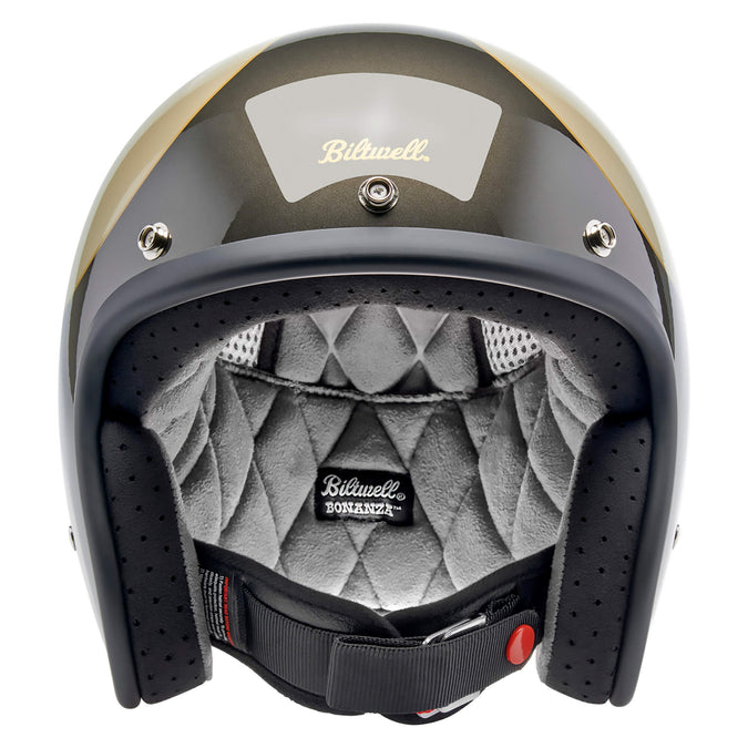 Bonanza Helmet DOT Approved Helmet - Metallic Charcoal/Champagne Scallop