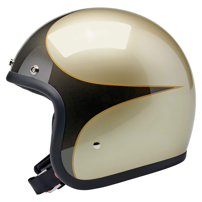 Bonanza Helmet DOT Approved Helmet - Metallic Charcoal/Champagne Scallop