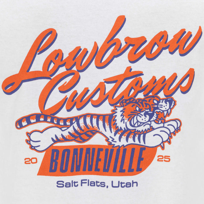 Bonneville Salt Flats 2025 Racing Support Pocket T-Shirt - White