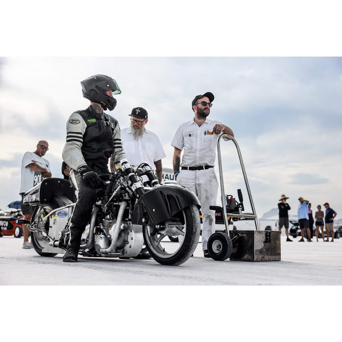 Bonneville Salt Flats 2025 Racing Support Pocket T-Shirt - White