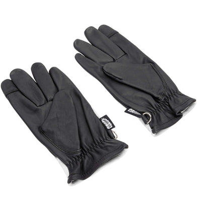 White Flamed Cowhide Gloves - Black