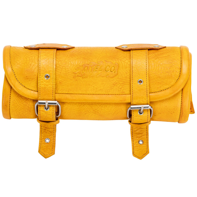 Yellow Spider Web Leather Tool Roll