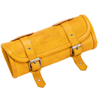 Yellow Spider Web Leather Tool Roll