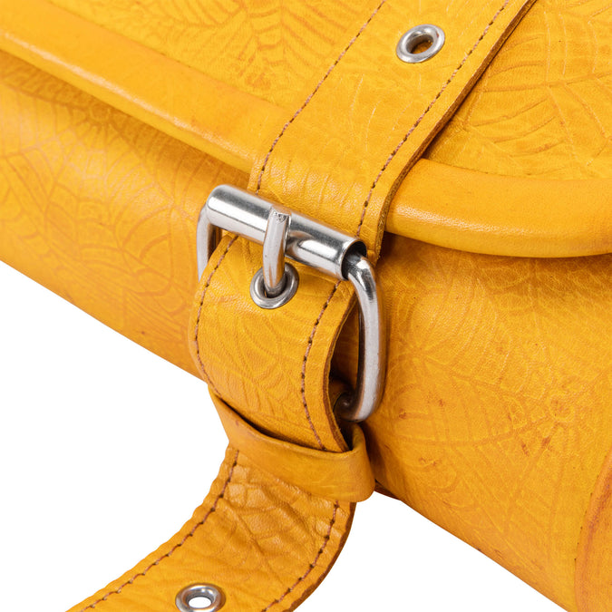 Yellow Spider Web Leather Tool Roll