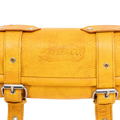 Yellow Spider Web Leather Tool Roll