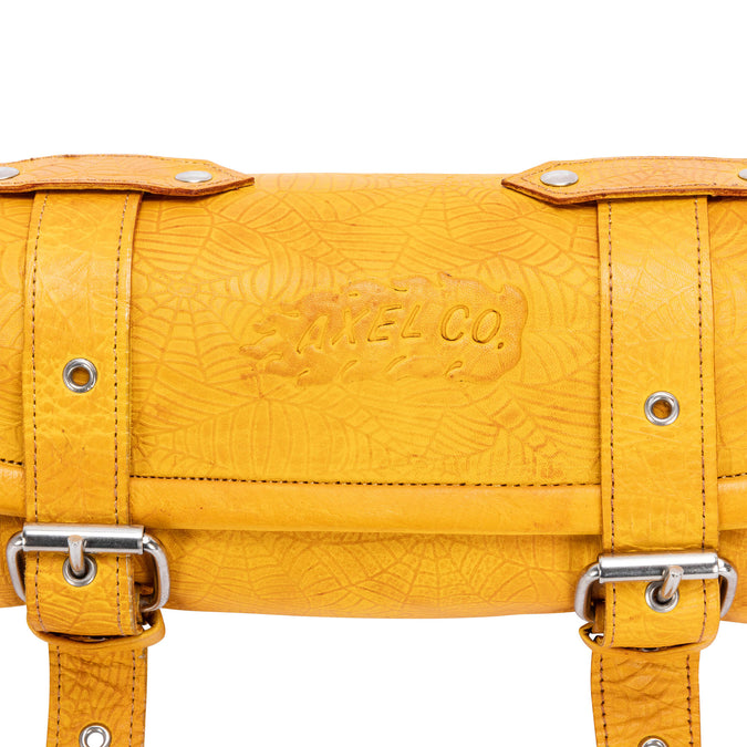 Yellow Spider Web Leather Tool Roll