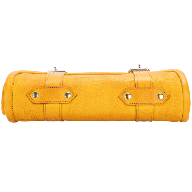 Yellow Spider Web Leather Tool Roll