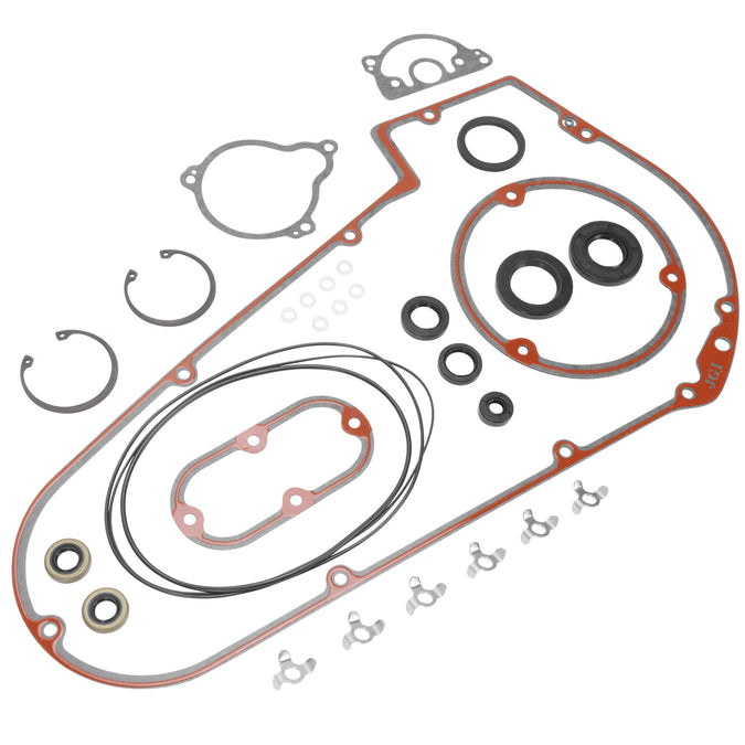 Primary Cover & Inspection Cover Gasket Kit With Seals 1984-1986 Harley-Davidson FL/FLH/FX/FXE/FXWG 1984-1988 Softail