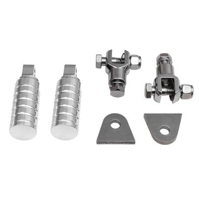 FTCL - SHoRTi Foot Pegs - 7075 Aluminum - Raw Machined Finish - Deluxe Weld-on Kit
