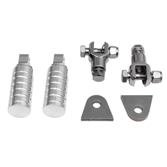 FTCL - SHoRTi Foot Pegs - 7075 Aluminum - Raw Machined Finish - Deluxe Weld-on Kit