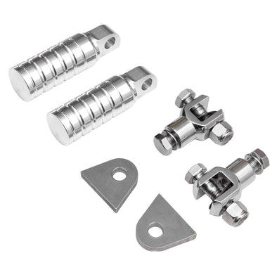 FTCL - SHoRTi Foot Pegs - 7075 Aluminum - Raw Machined Finish - Deluxe Weld-on Kit
