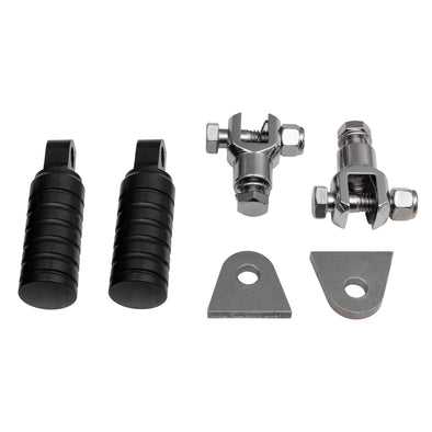 FTCL - SHoRTi Foot Pegs - 7075 Aluminum - Black Anodized - Deluxe Weld-on Kit